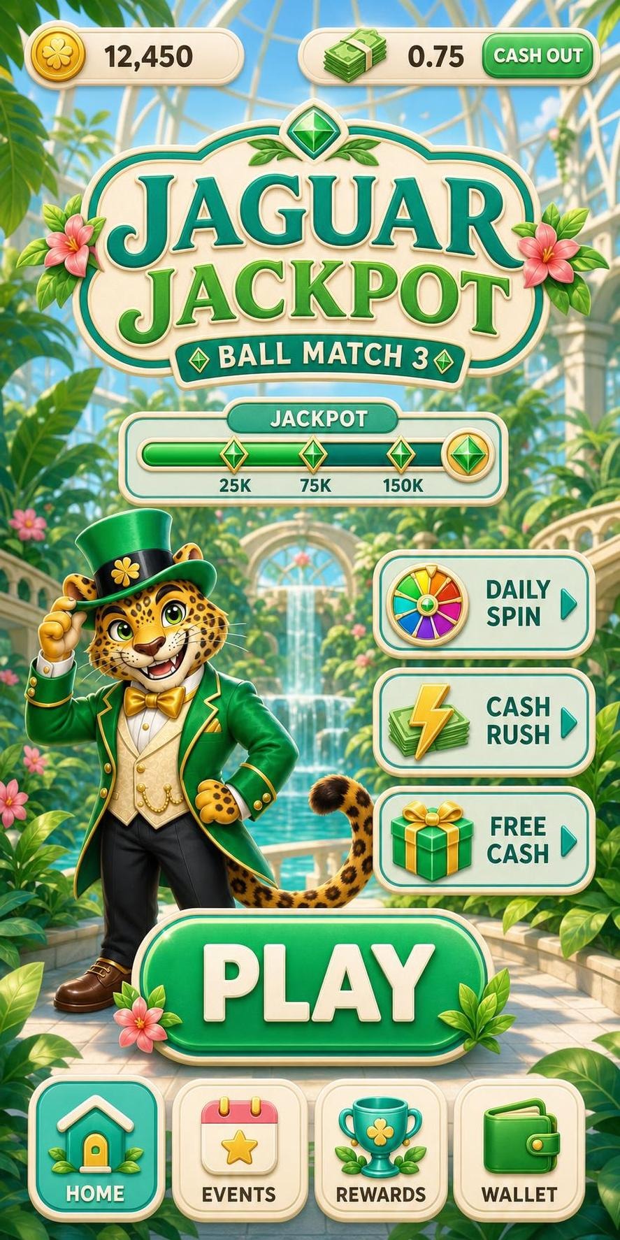 Jaguar Jackpot home UI design
